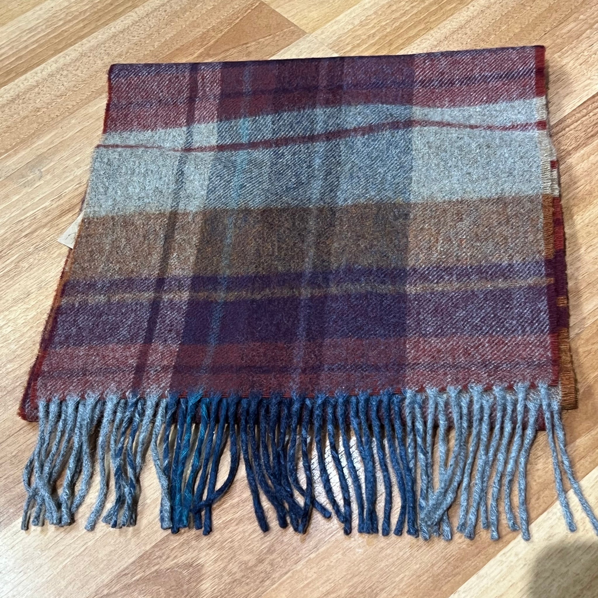 Fringed Woven Check Scarf