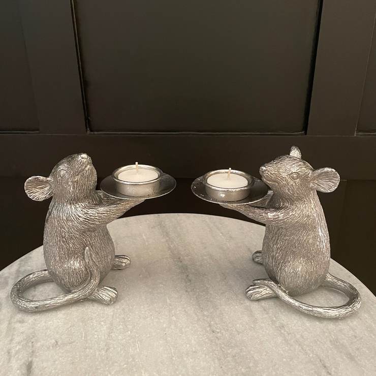 Pair of mice candleholders