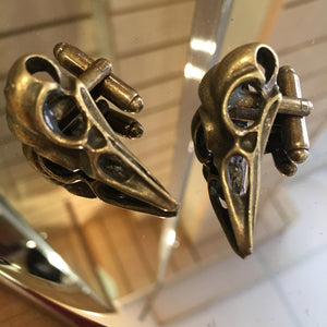 Bird Skull Cufflinks - Bronze