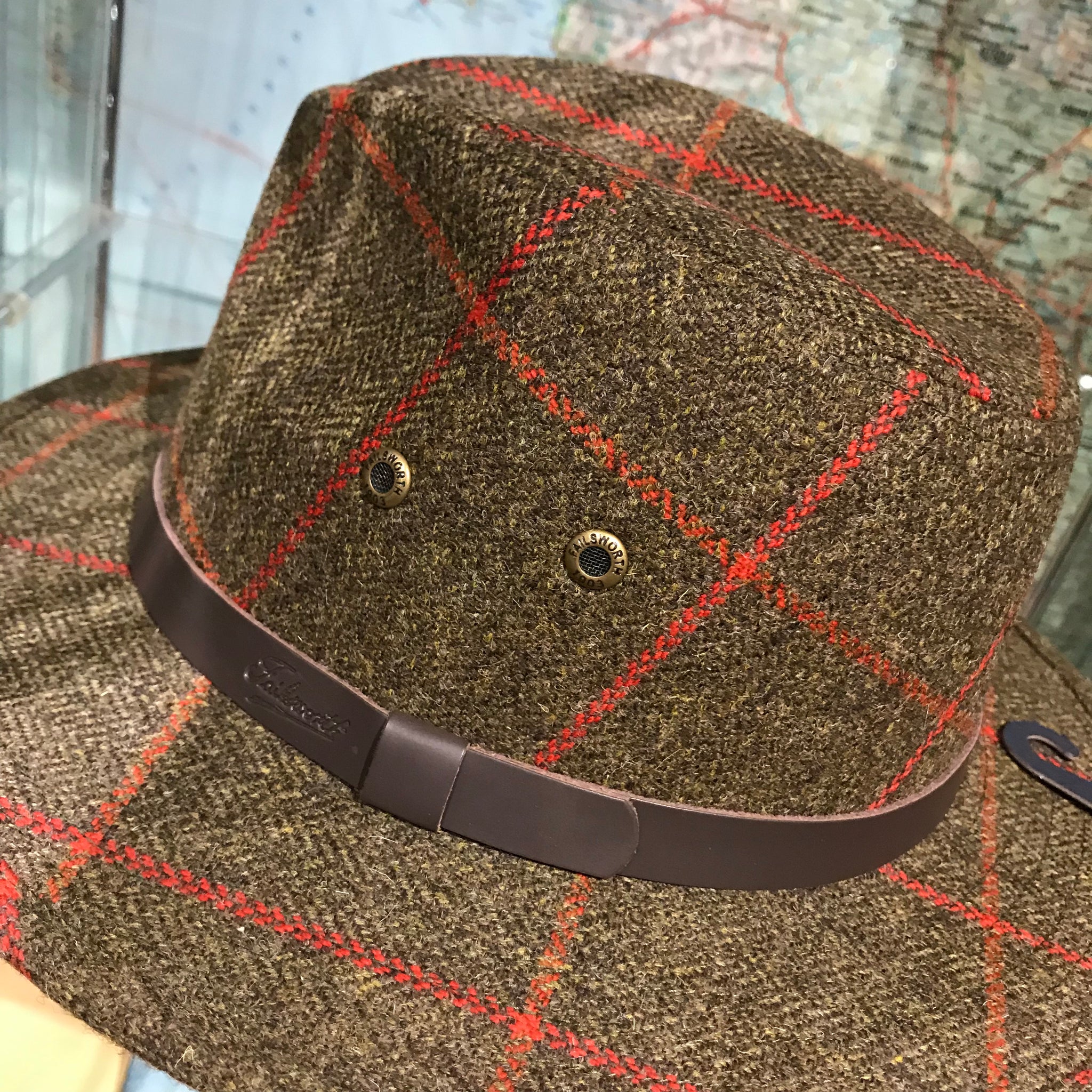 Wool Huntsman tweed fedora hat