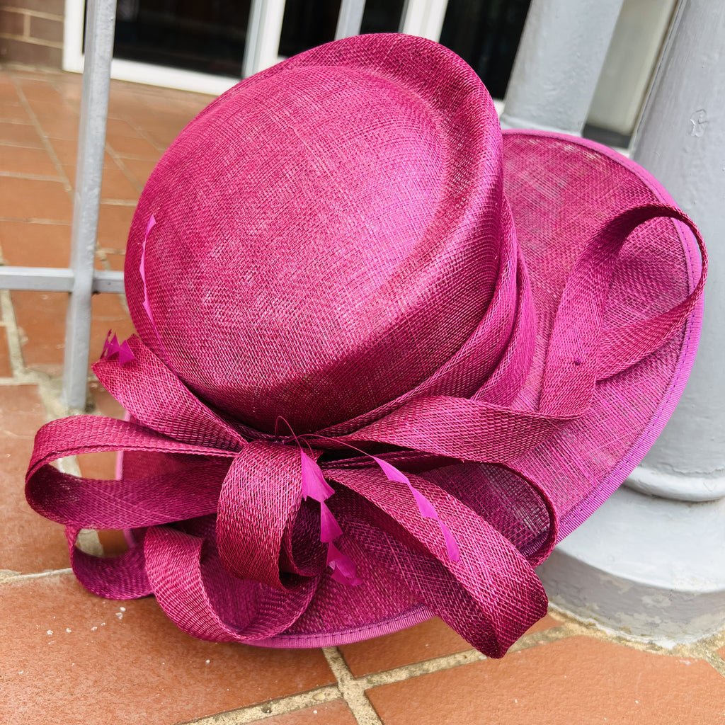Cassis Sinamay Hat With Bow