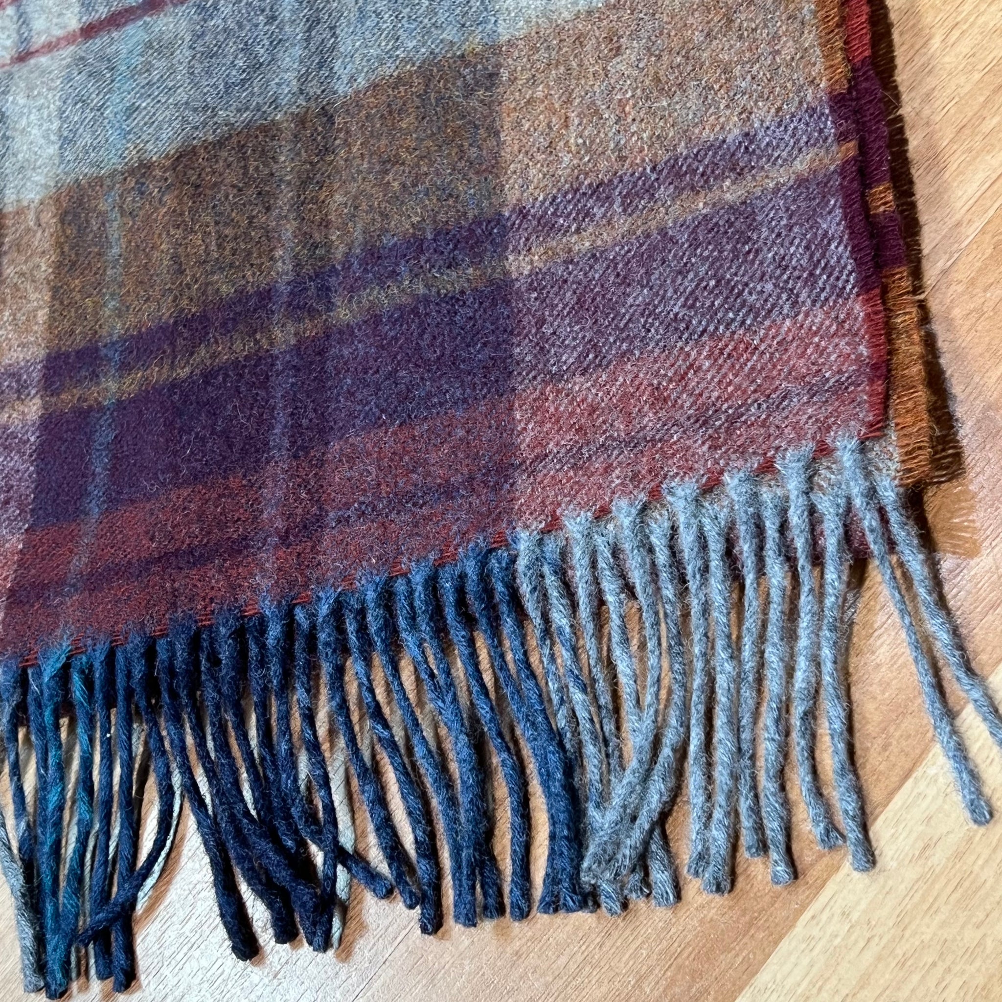 Fringed Woven Check Scarf