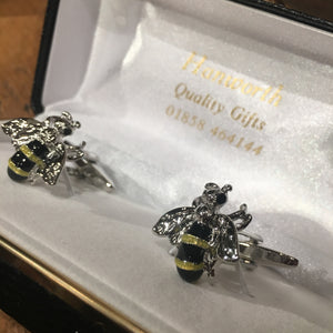 Cufflinks - Rhodium Bumble Bee
