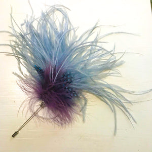 Long pin feather corsage
