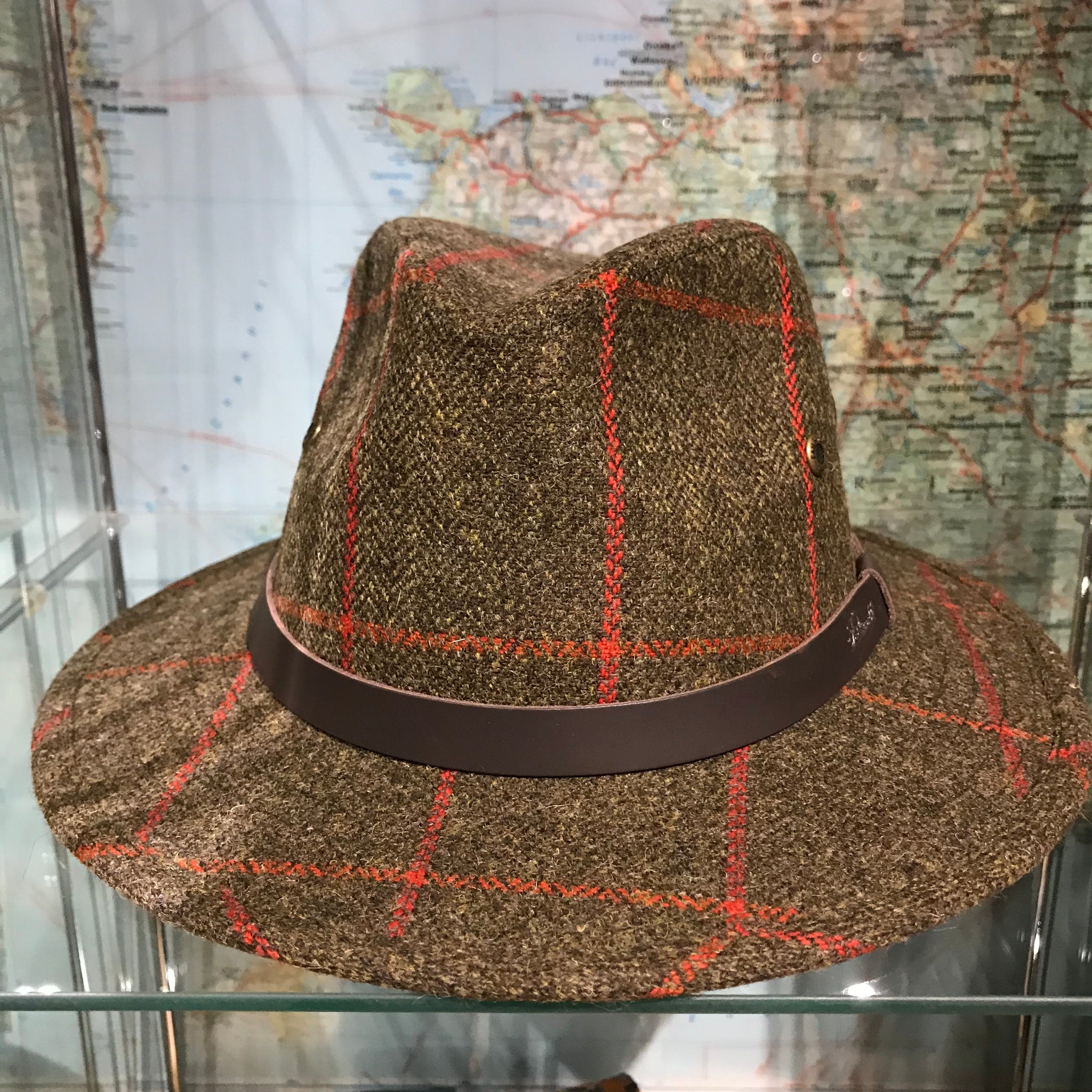 Wool Huntsman tweed fedora hat
