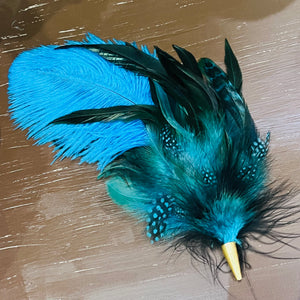 Cone Mixed Feather Corsage