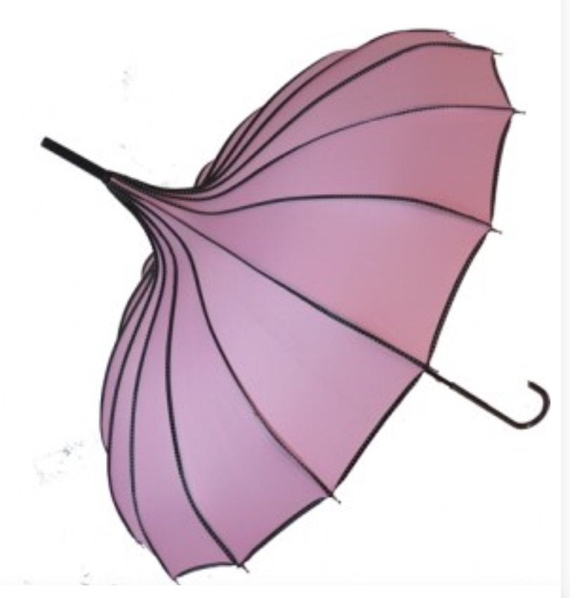 Umbrella - Pagoda ribbed - Pale Pink