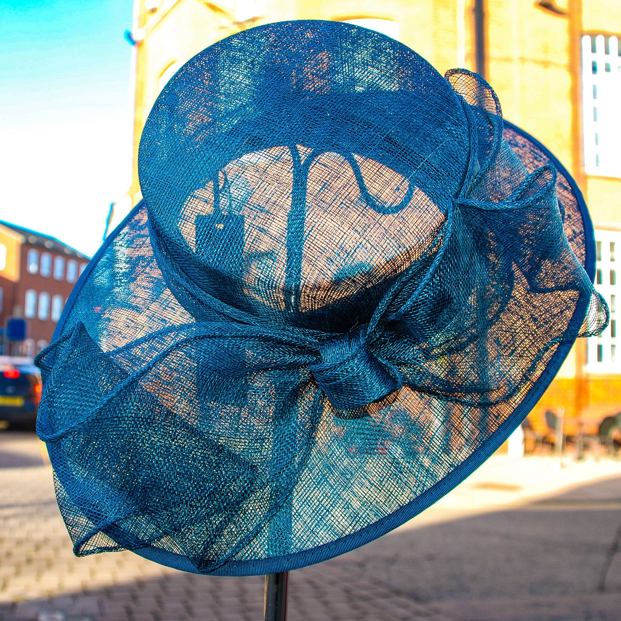 Large Sinamay Hat with Delicate Bow