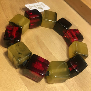 Jackie Brazil Faux Amber Cube Bracelet