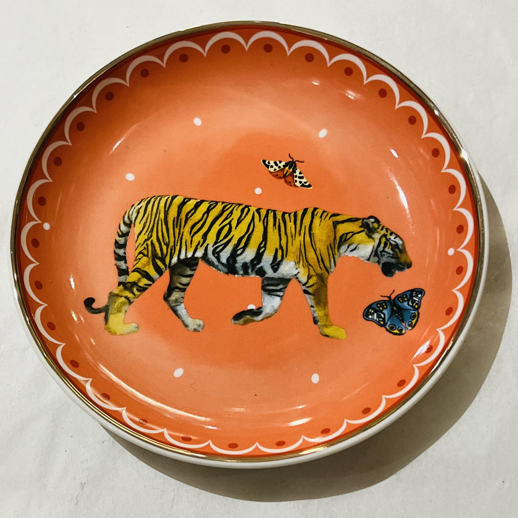 Ceramic Round Trinket Tray - Tiger