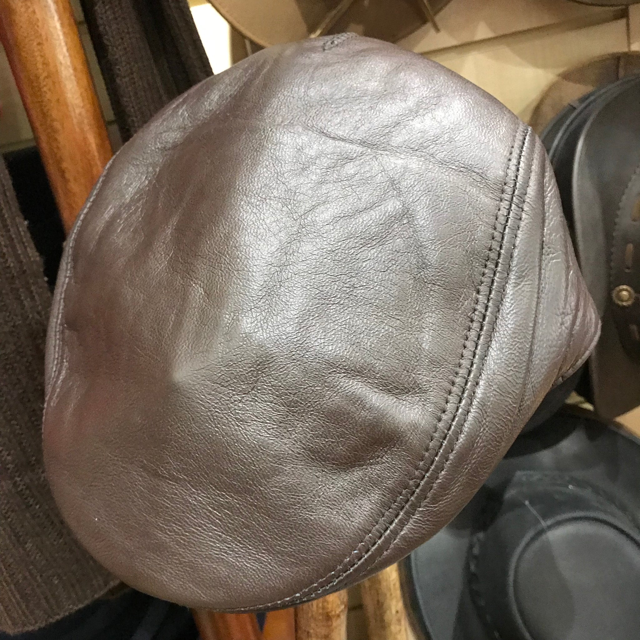 Leather flat cap