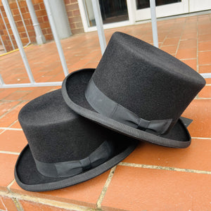 Genuine Fur Felt Black Top Hat
