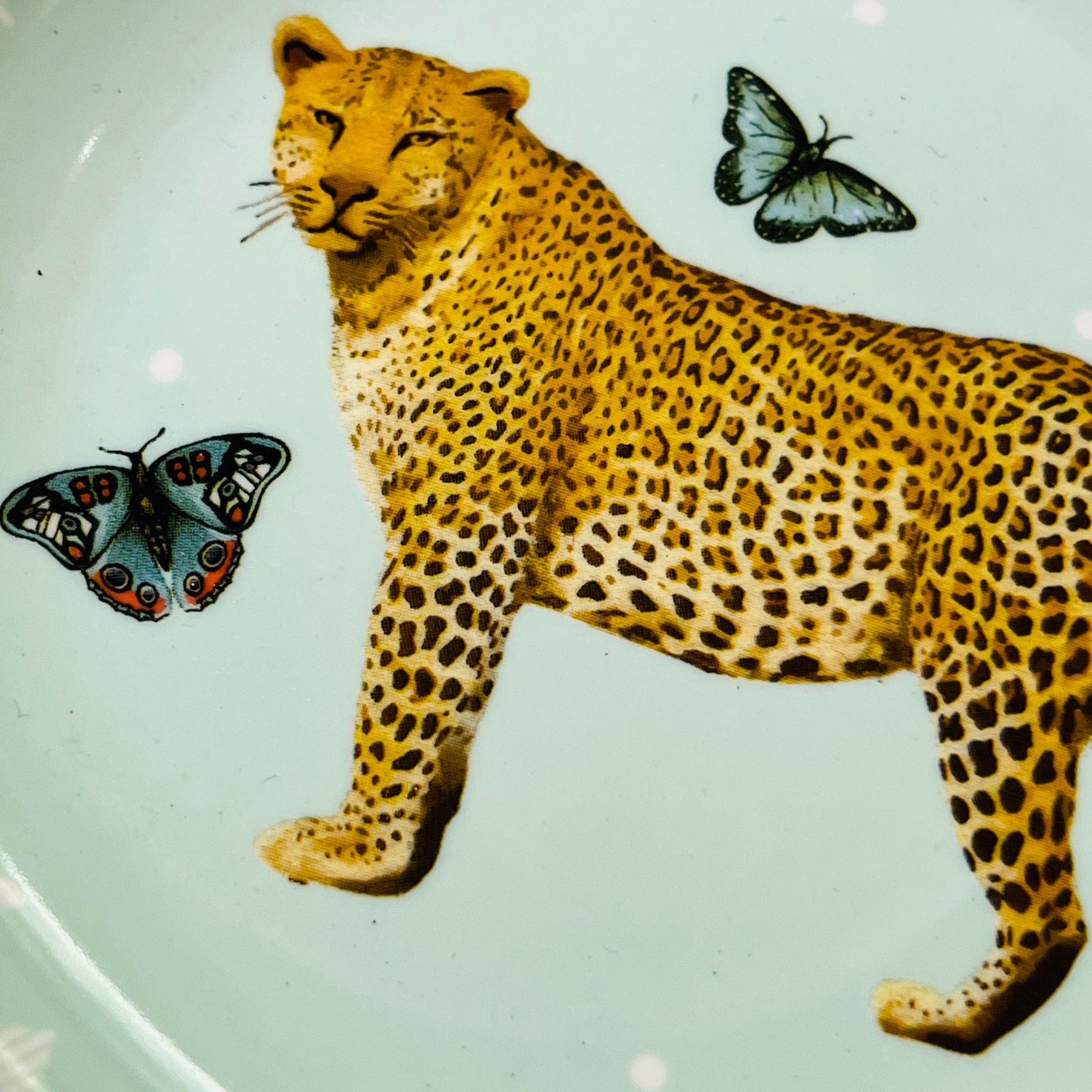 Ceramic Round Trinket Tray - Leopard