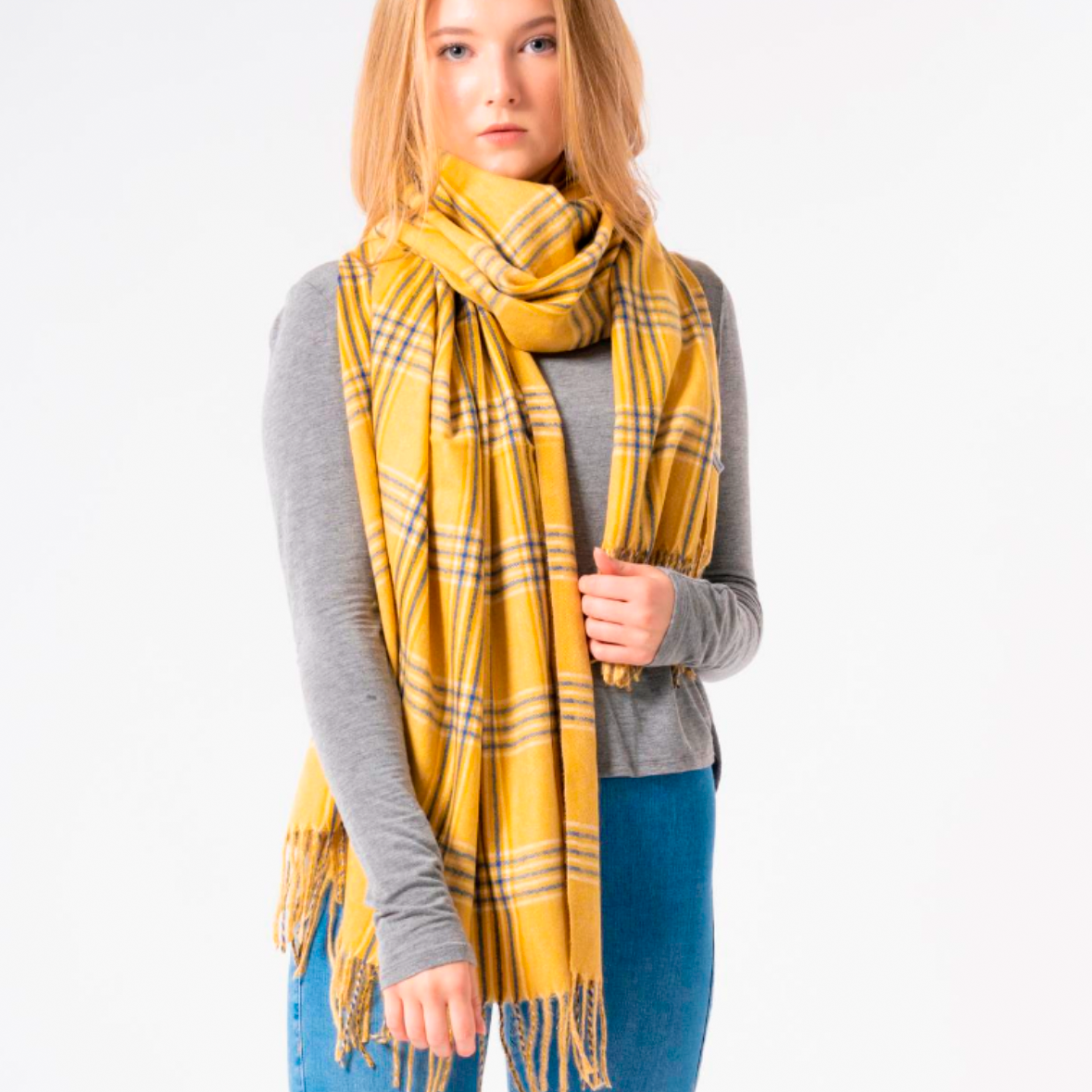 Small Print Tartan Scarf