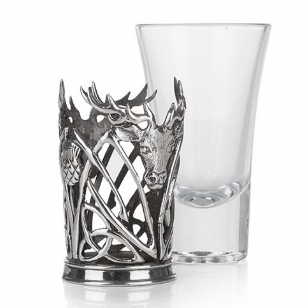 Pewter stag shot glass