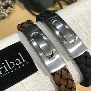 Leather woven bracelet