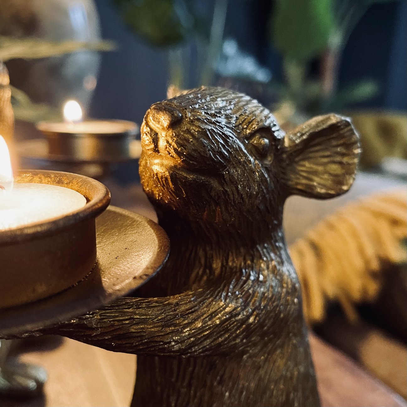 Pair of mice candleholders