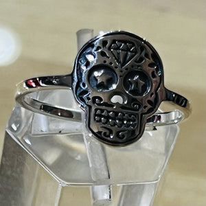 925 Silver Sugar Skull Love Ring