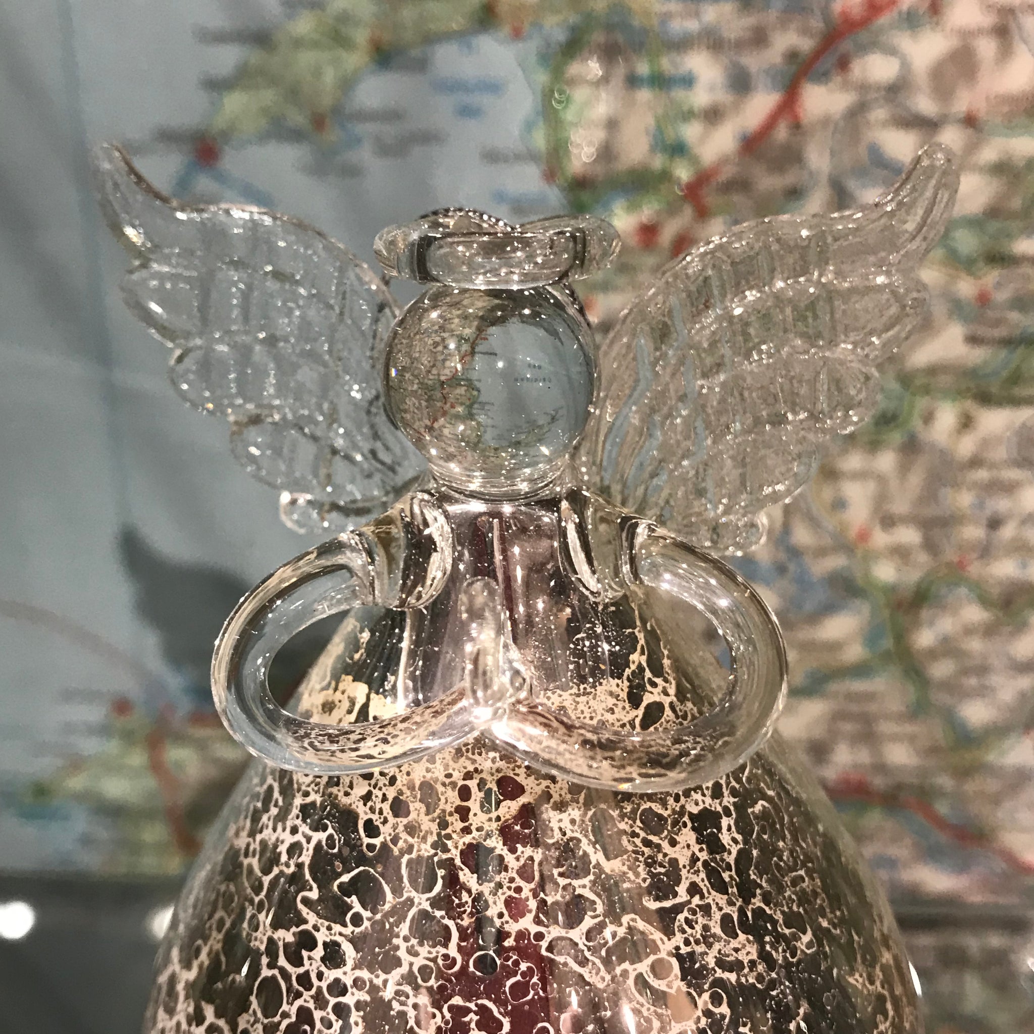 Antique Silver Christmas Angel Decoration 12cm
