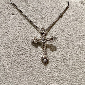 925 Sterling Silver CZ Cross and Chain