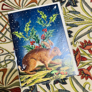 Card - Christmas Hare and Holly