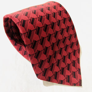 Silk Tie - Red Black Design