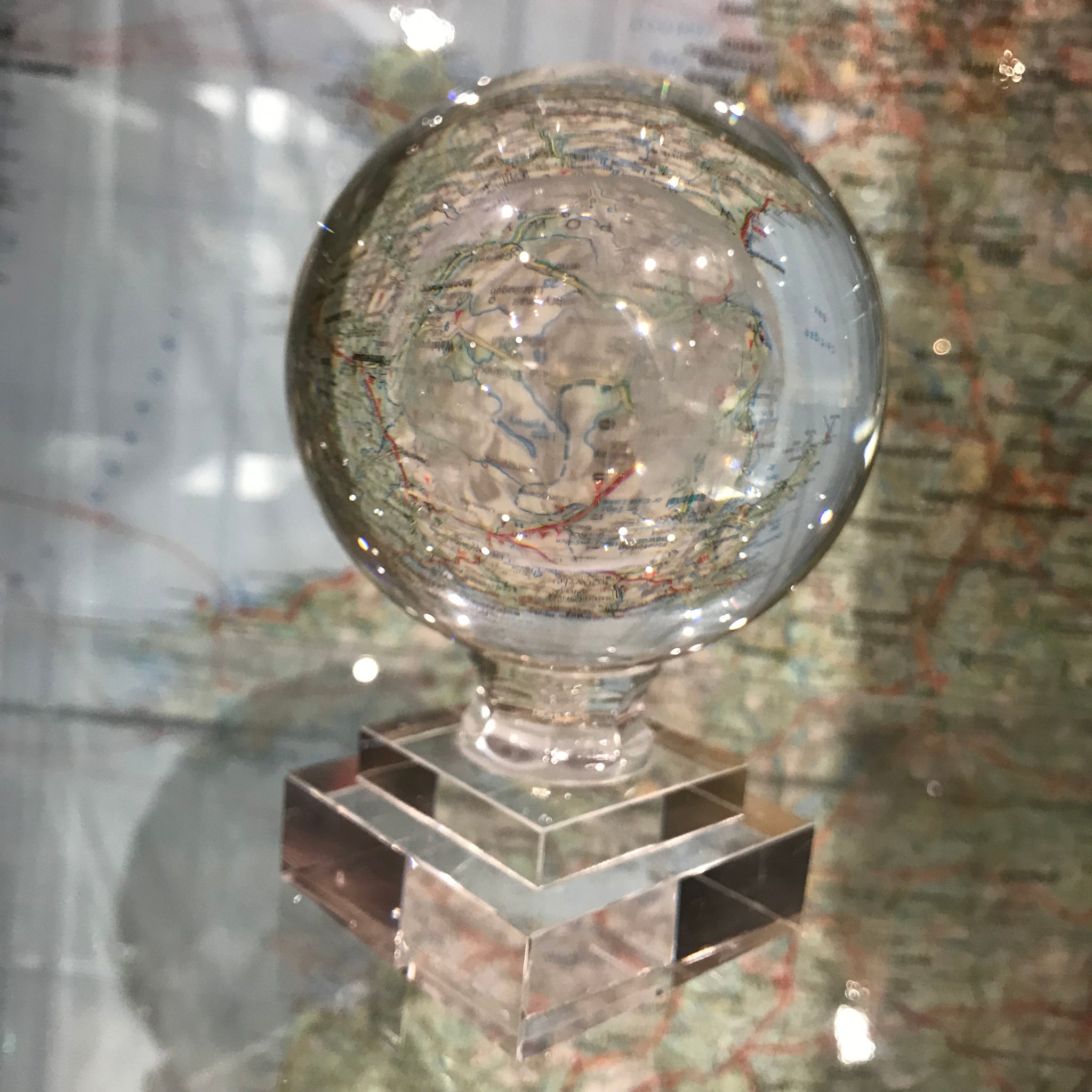 Crystal glass globe on foot