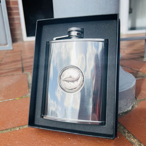 Hip Flask 6oz with Fish Emblem