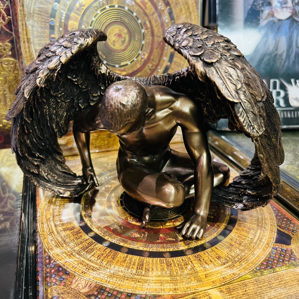 Male Bronzed Angel Figurine