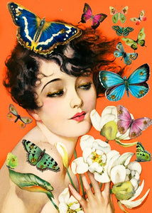 Card - Deco Lady with Butterflies