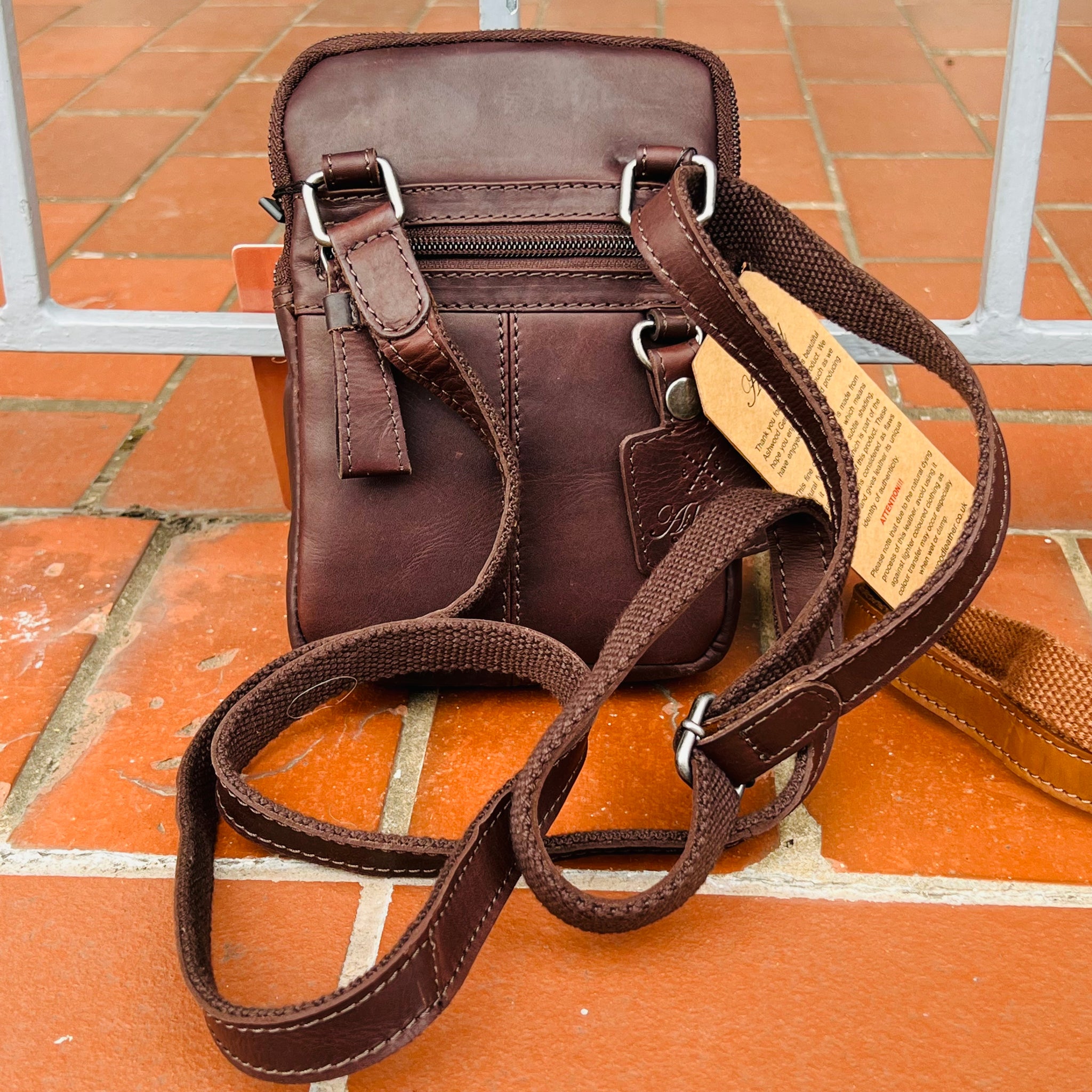 Waxed Leather Crossbody Bag