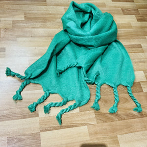 Cosy Long Fringed Knotted Scarf