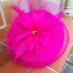 Round Net Covered Sinamay Fascinator