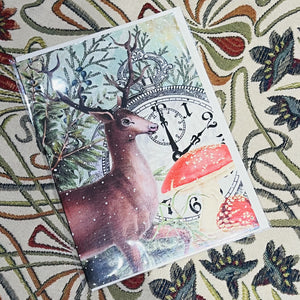 Christmas Card - The Deer And The Clock