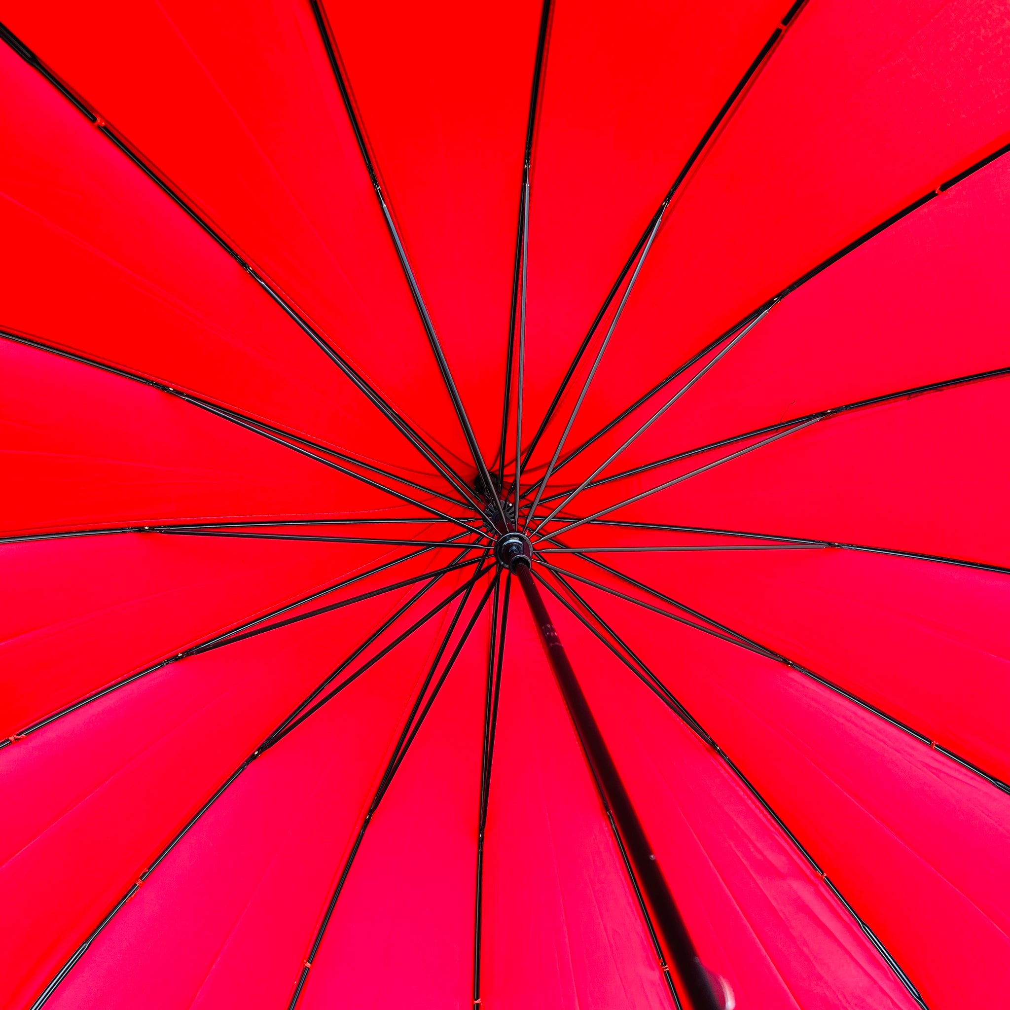 Umbrella - Pagoda Ribbed - Red