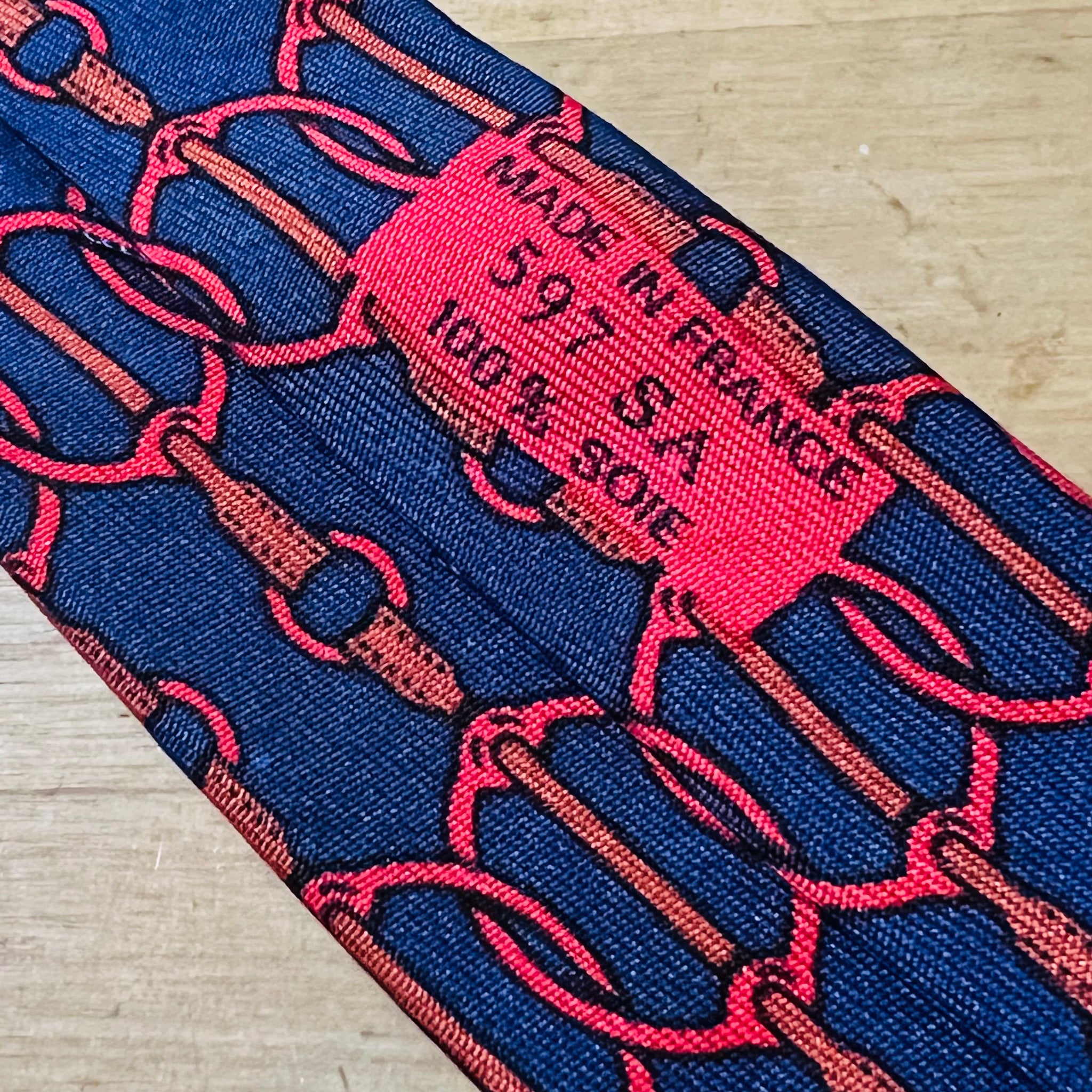 Silk Hermes Navy Tie