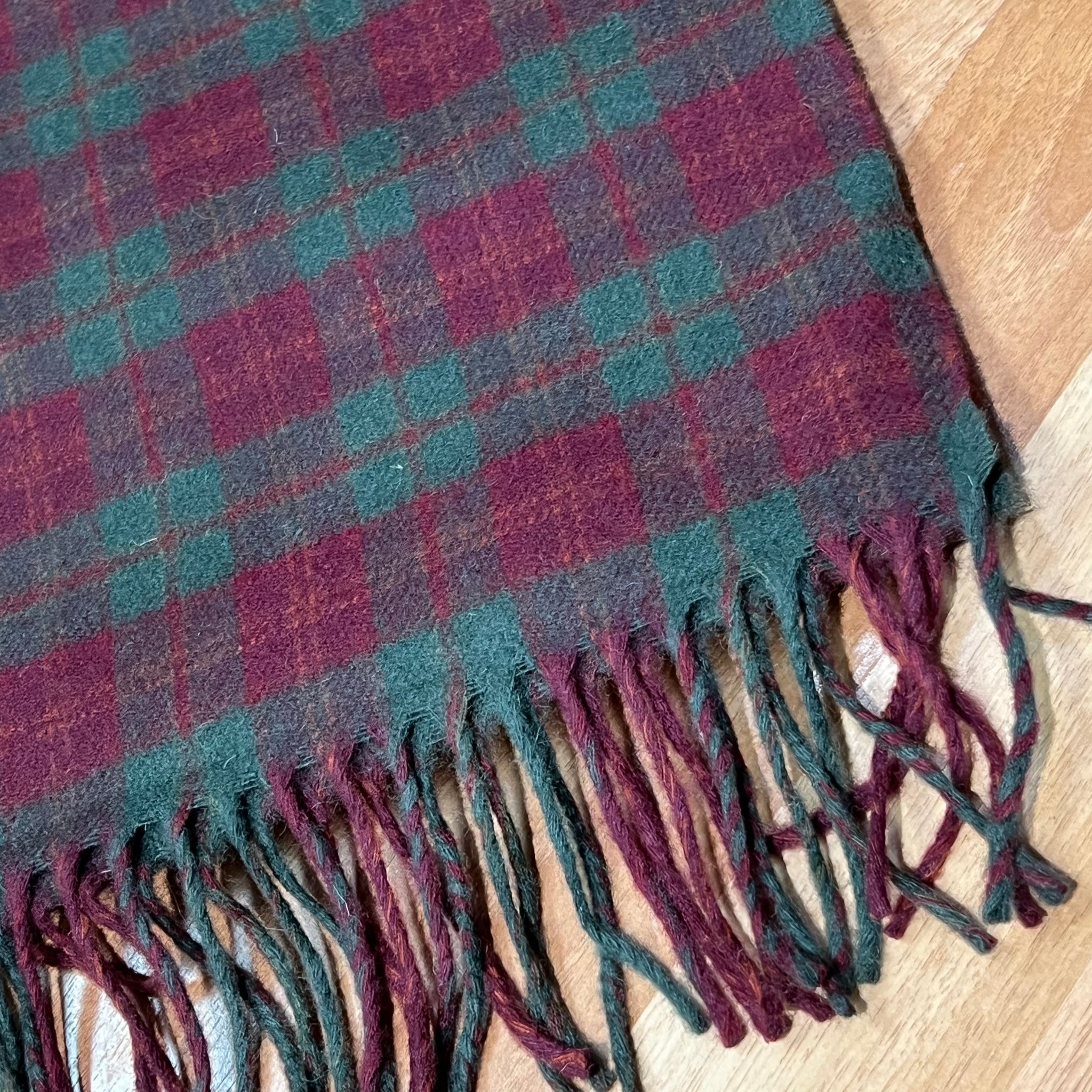 Fringed Woven Check Scarf