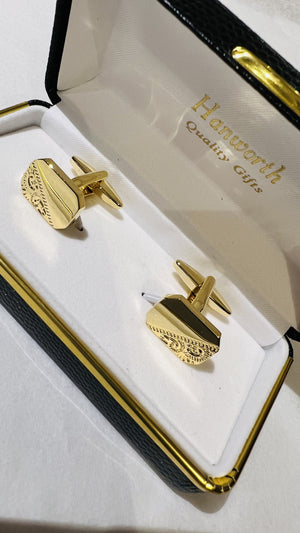 Gold Plated Etched Cufflinks