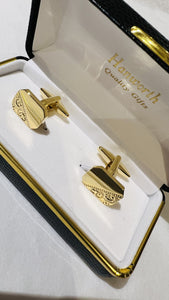 Gold Plated Etched Cufflinks