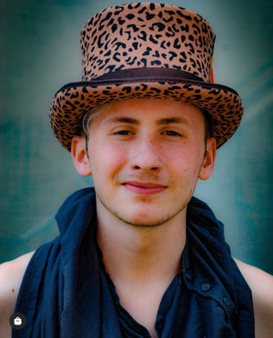 Leopard print top hat