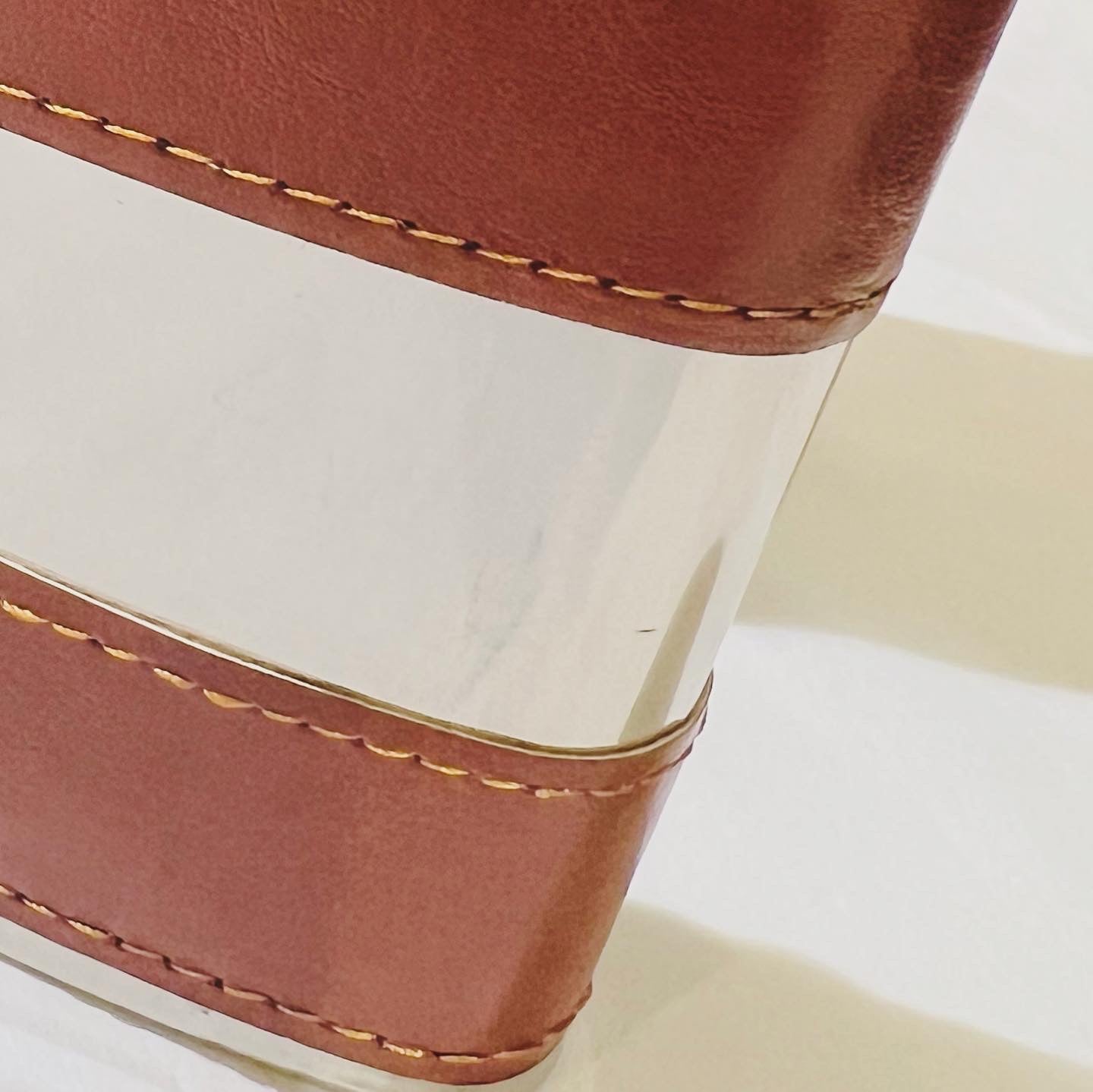 Hip Flask with Brown Leather Bands