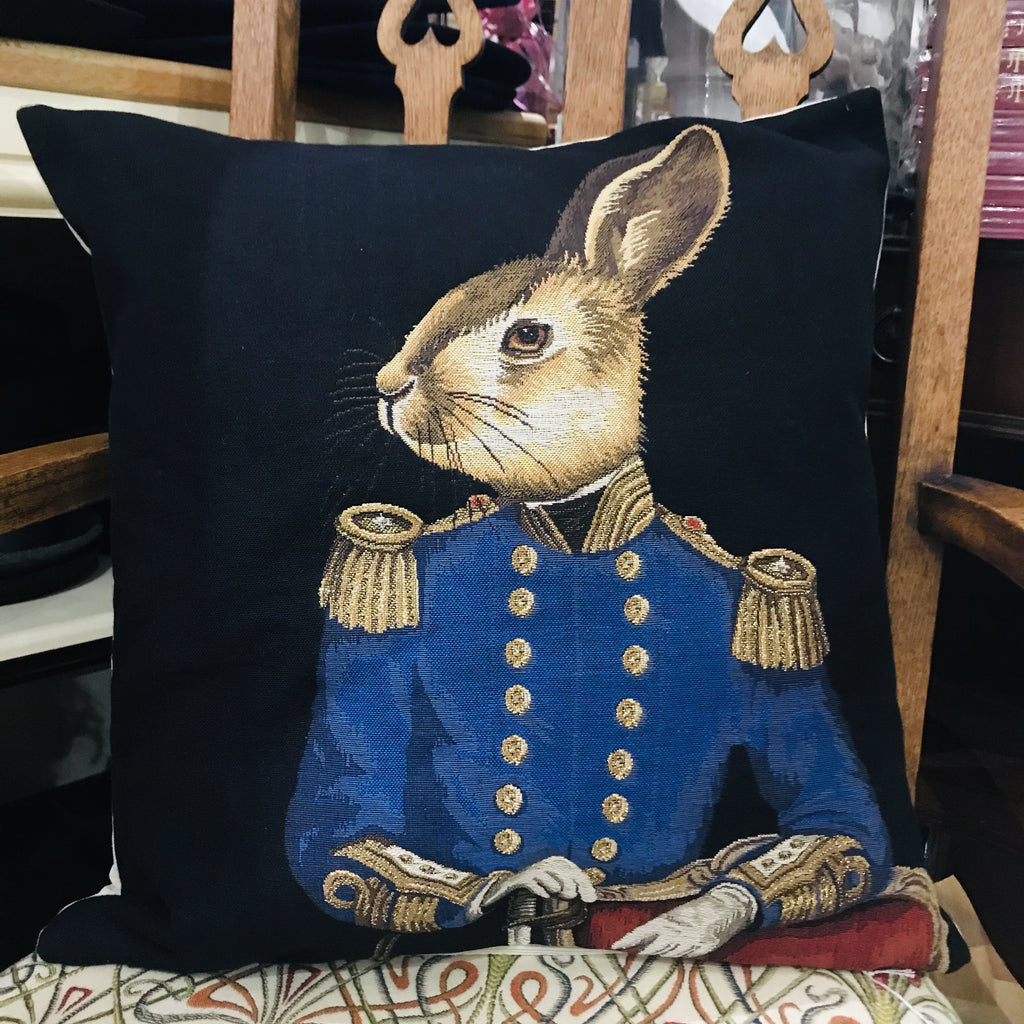 Cushion: aristo rabbit black background