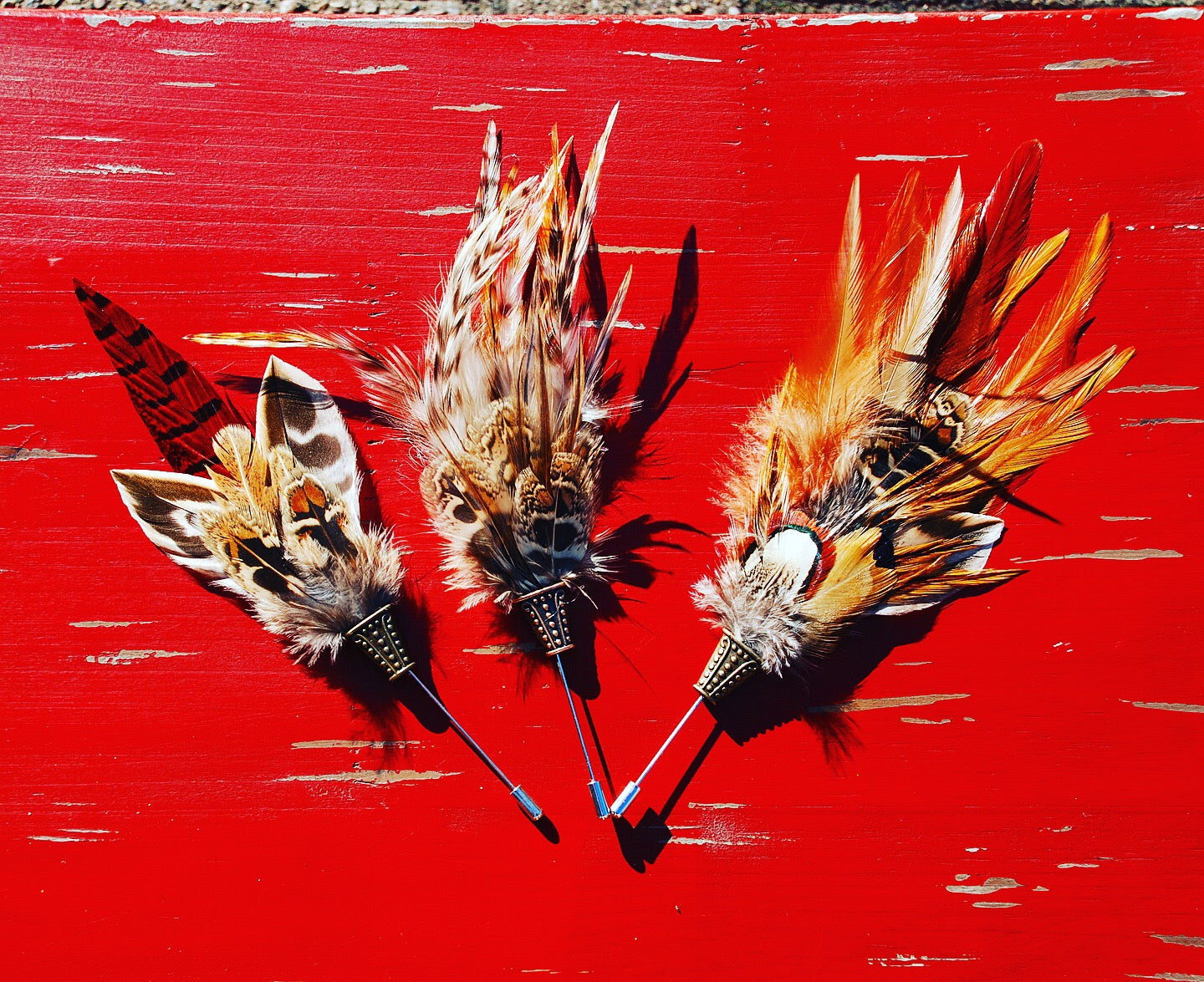 Feather Corsage with Long Pin