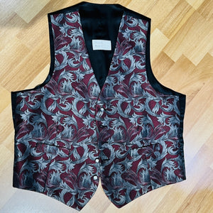 Waist Coat - Wine/Grey Classic Floral (46 chest)