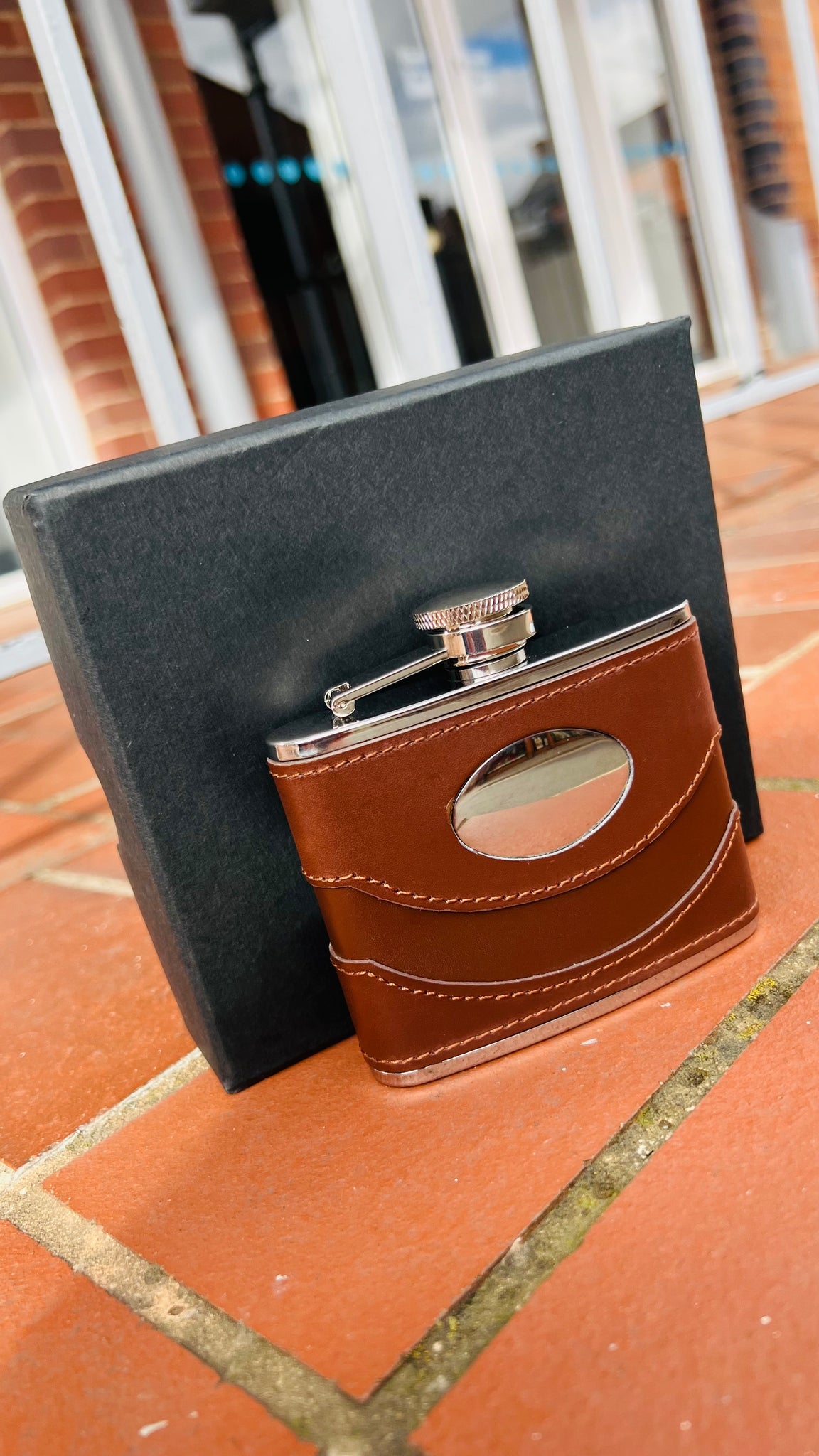 Engraveable Leather Hip Flask