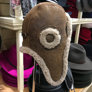 Leather trapper hat