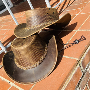 Genuine Leather Western Fedora Hat
