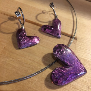 Lavender Purple Heart Pendant