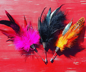 Feather Corsage with Long Pin