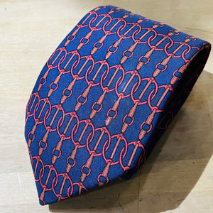 Silk Hermes Navy Tie